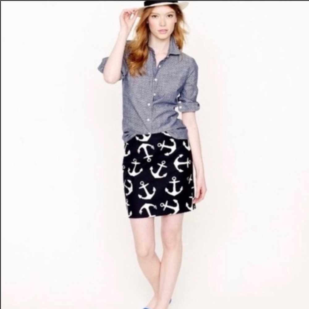 J. Crew anchor mini skirt